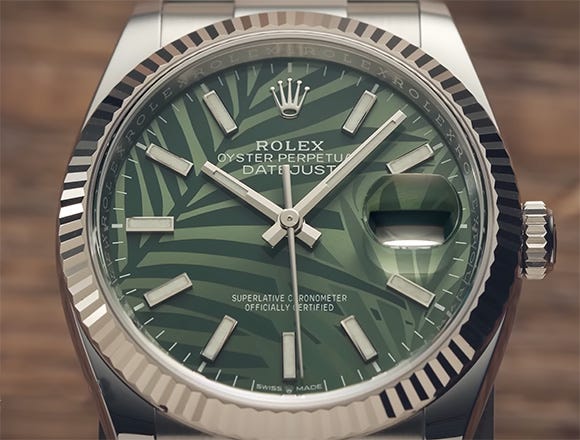 Review: Rolex Datejust 126200-0020 Green Palm